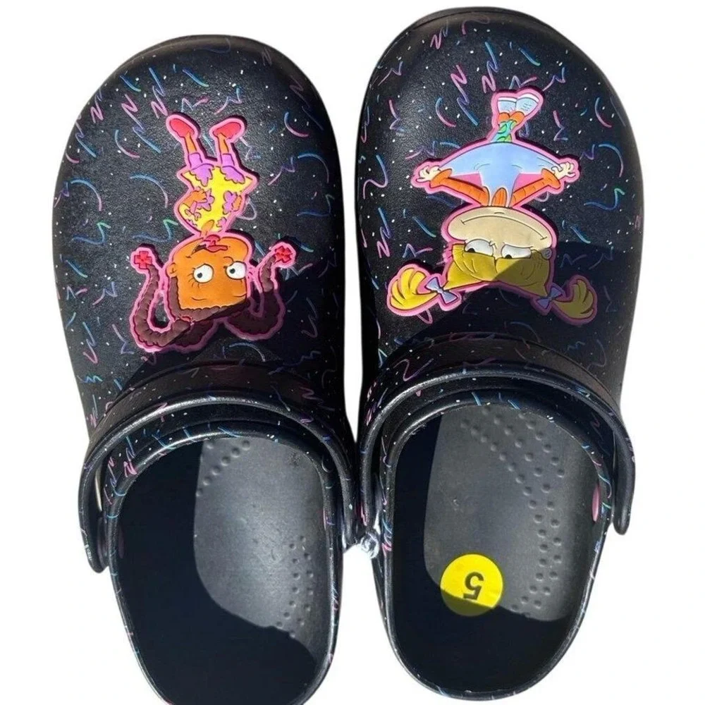 Rugrats Clogs Kids Size 5‎ Black Angelica Susie Nickelodeon NWT
